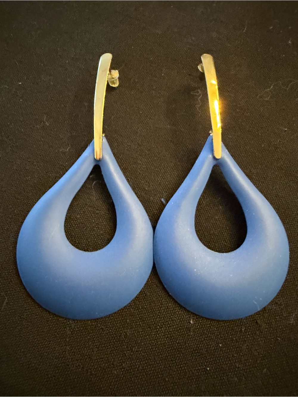 Blue and yellow Teardrop Hoop Earrings - Lightweight Womens Accessories